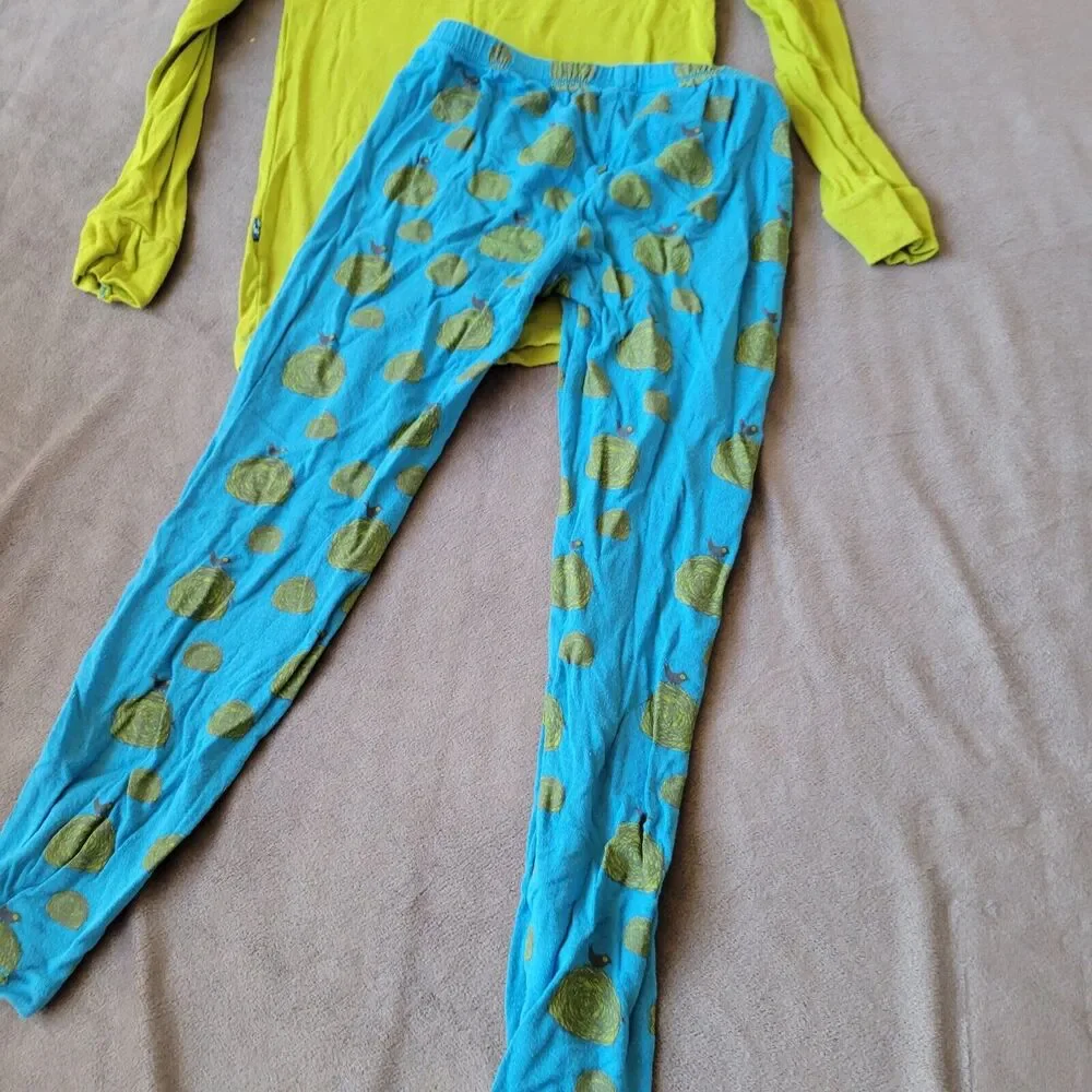 KicKee Outfit Boys 5 Set Blue Green‎ Pants Shirt Bamboo Hay Free Wagon Ride Bird